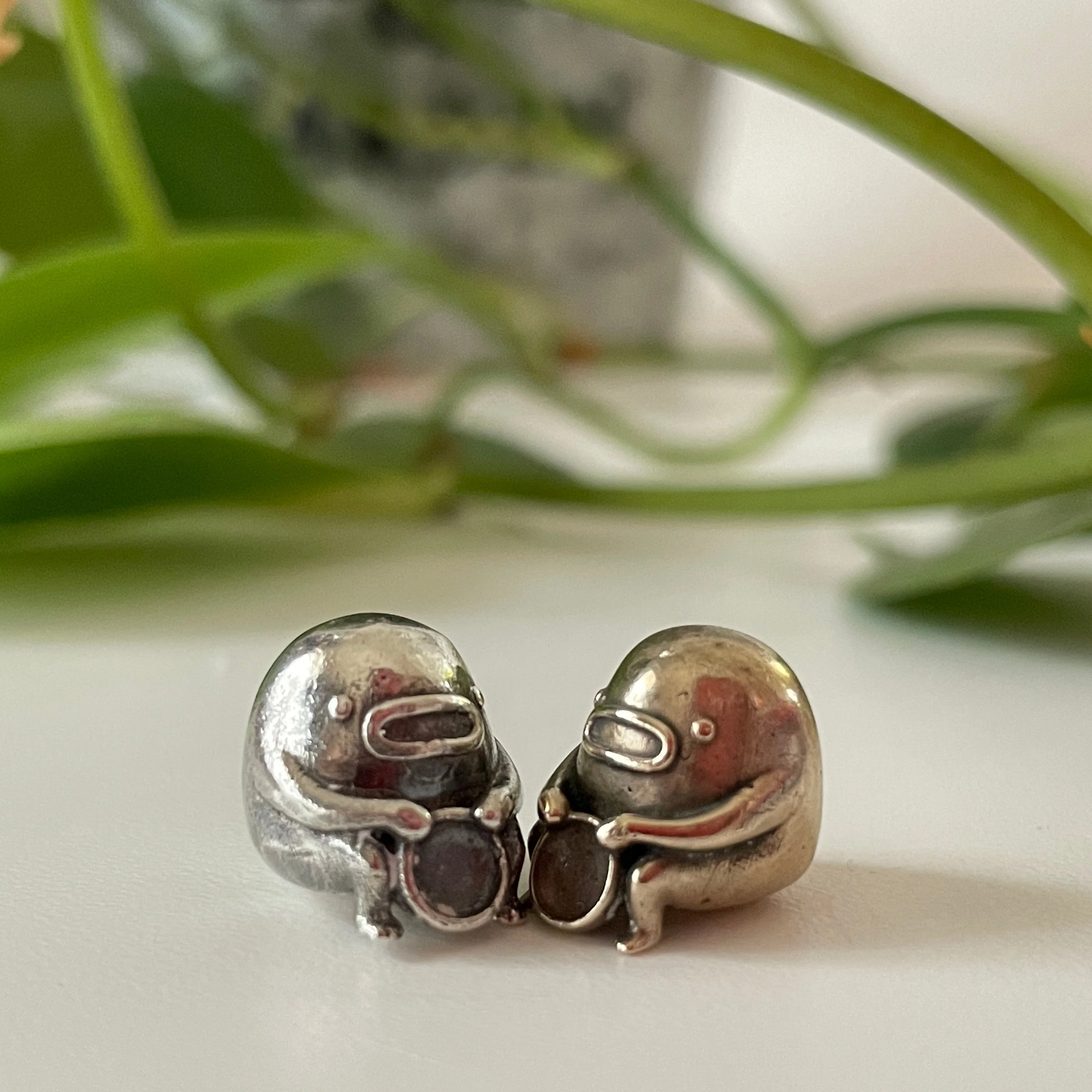 OCTO: Garden Guardian Sterling Silver/Bronze Statue Set - Image 2