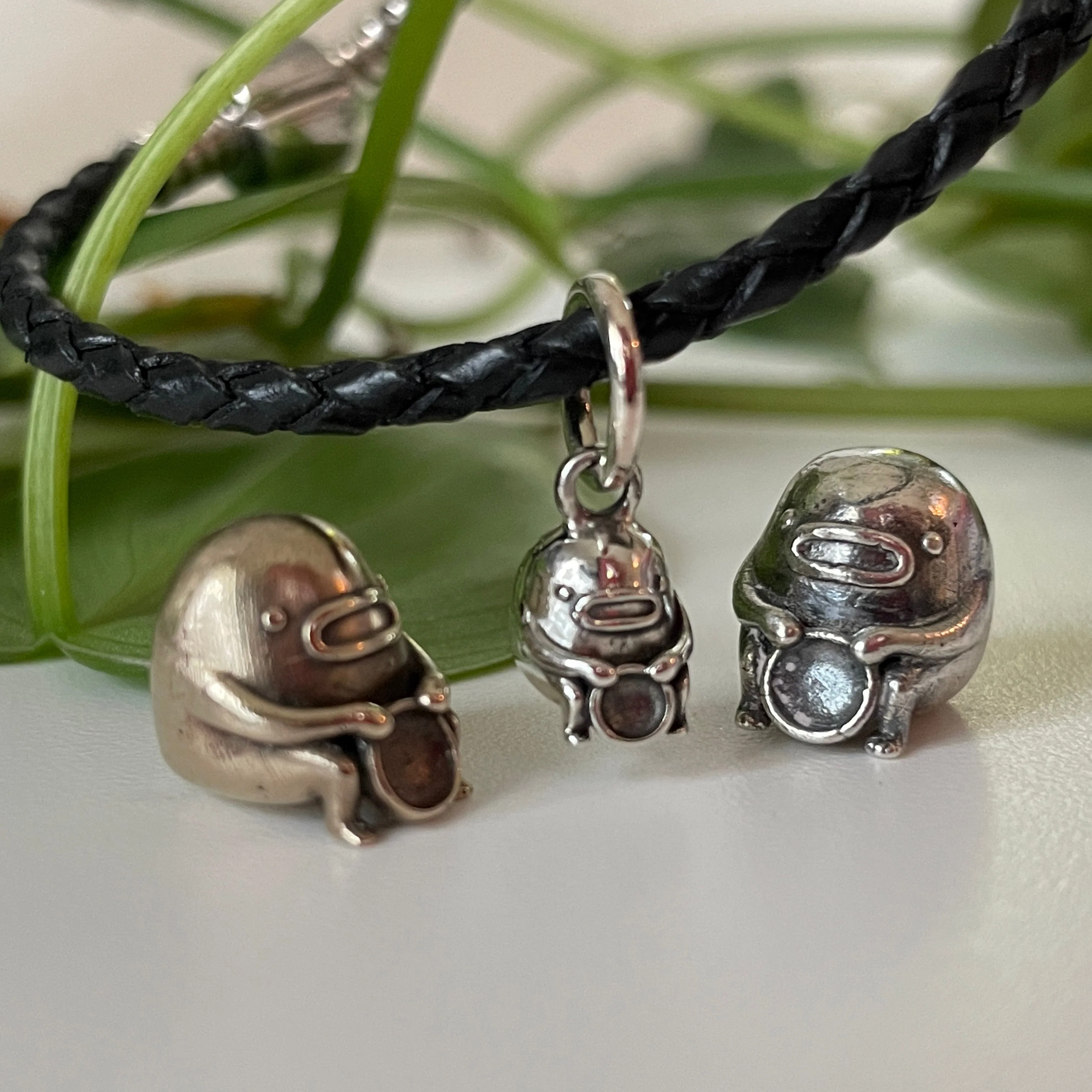 OCTO: Garden Guardian Sterling Silver/Bronze Statue Set - Image 3